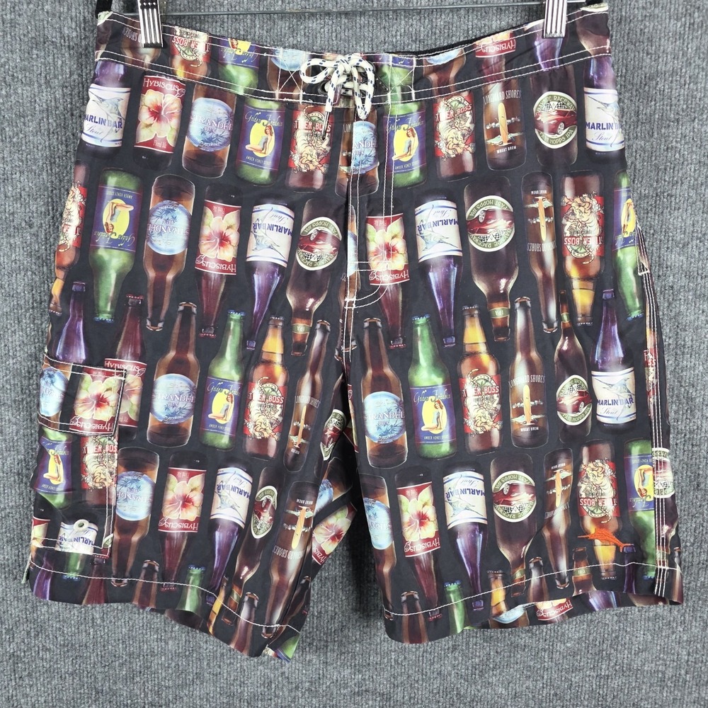 Tommy Bahama 99 Bottles Swim Trunks Men L Beer Bottles Board Shorts Vegas‎ Party